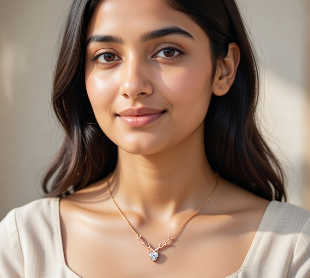 Moonlit Stag Heart Pendant