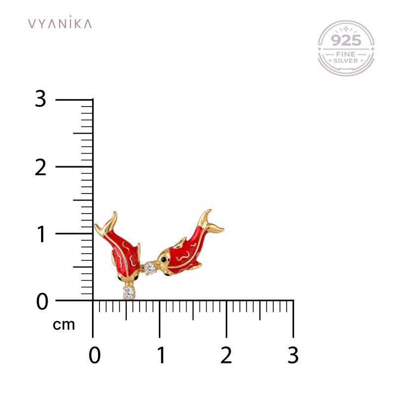 Vyanika Crimson Koi Fish Charm Pendant