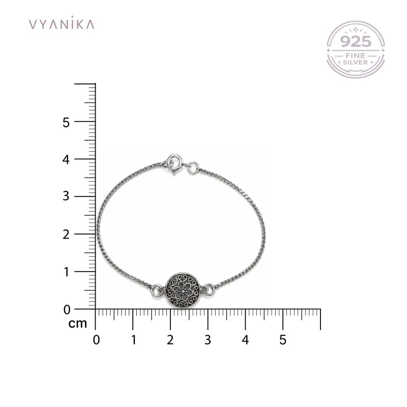 Vyanika Floral Filigree 925 Silver Anklet for Kids