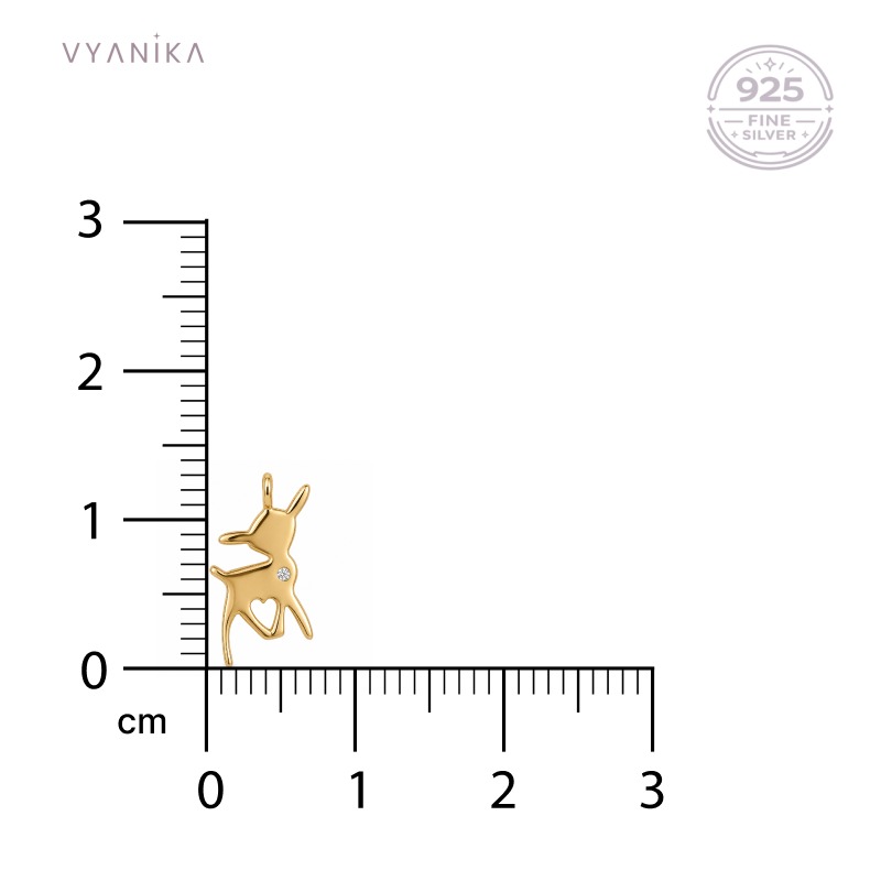 Vyanika Golden Deer Charm Pendant
