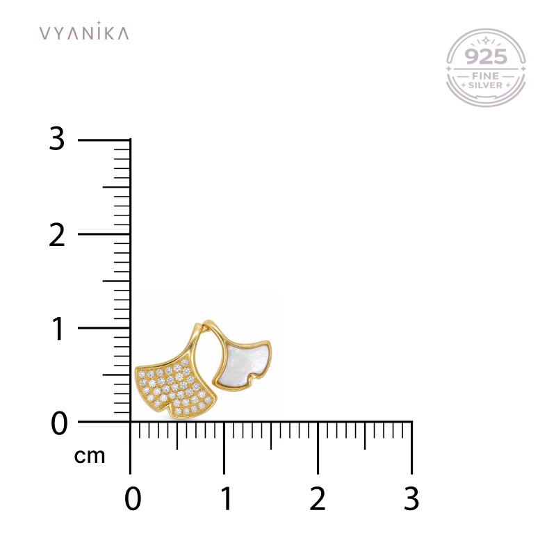 Vyanika Golden Ginkgo Leaf Charm Pendant
