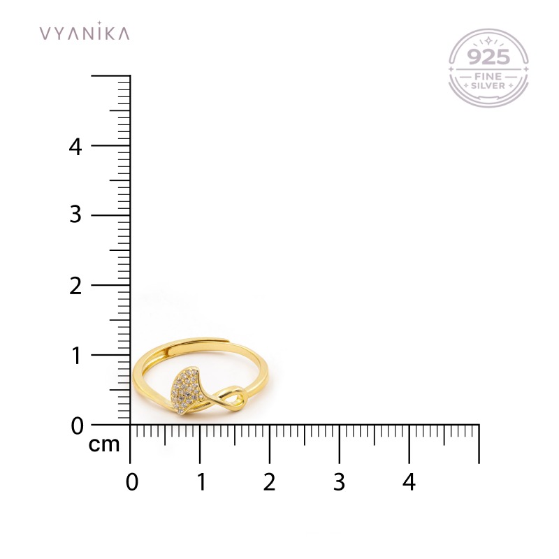 Vyanika Golden Leaf Spark Ring