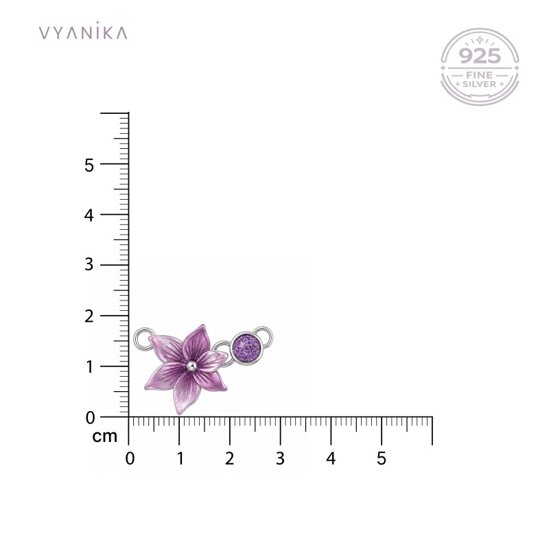 Vyanika Lavender Bloom Bracelet – Silver Floral Charm