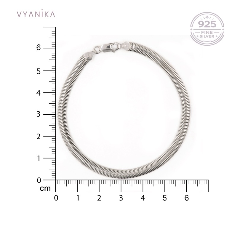 Vyanika Men’s Silver Snake Chain Bracelet