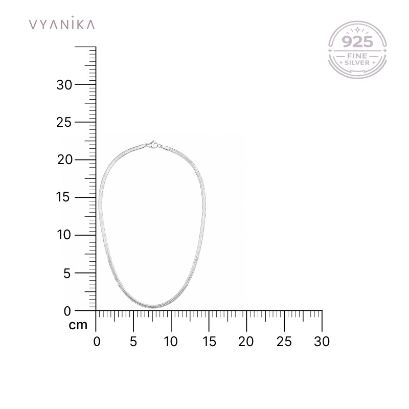 Vyanika Men’s Silver Snake Chain Necklace