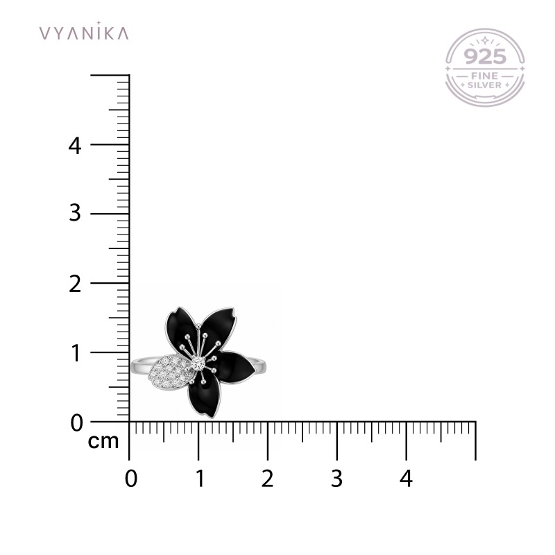 Vyanika Midnight Bloom Statement Ring