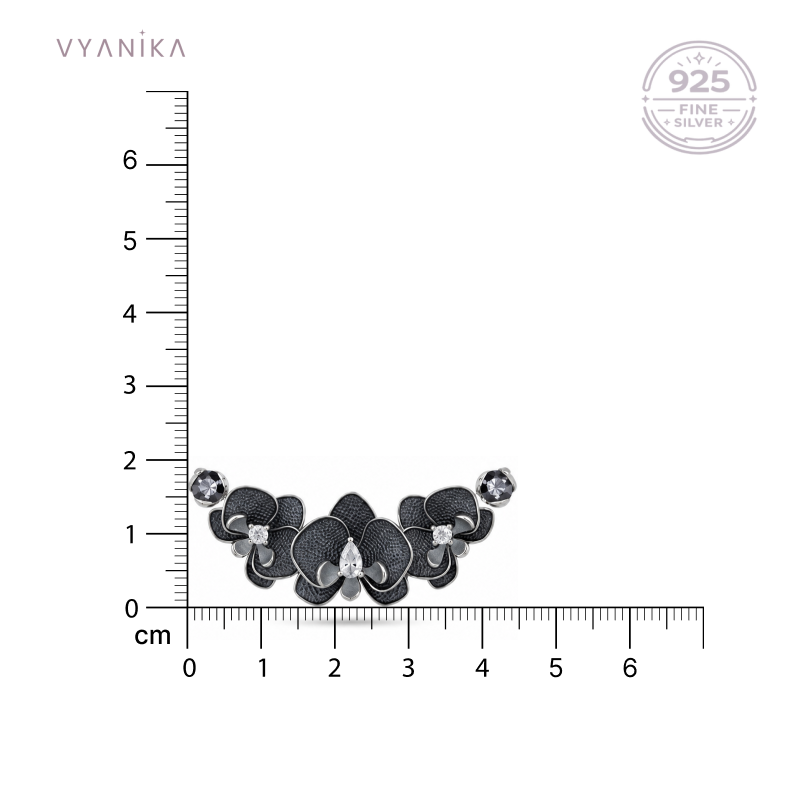 Vyanika Noir Bloom Necklace & Earrings Set