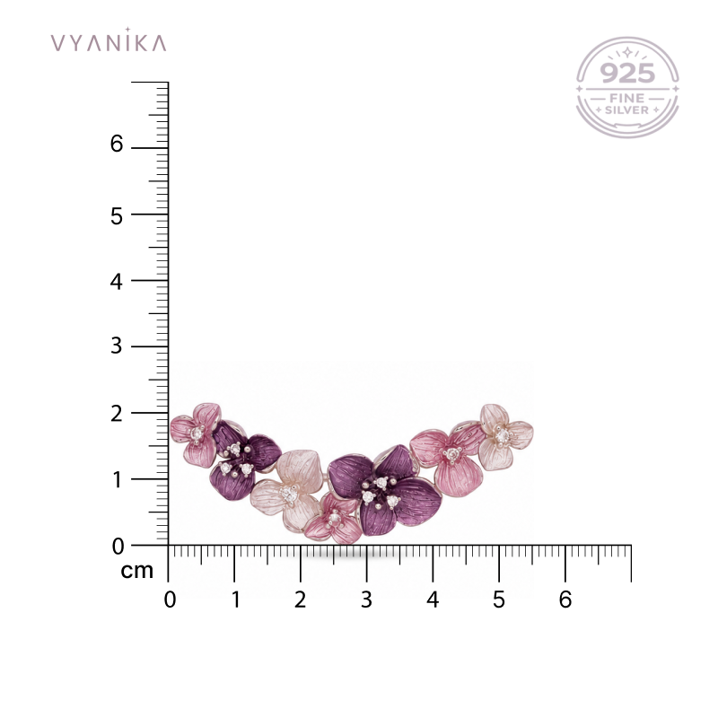 Vyanika Purple Bloom Necklace & Earrings Set