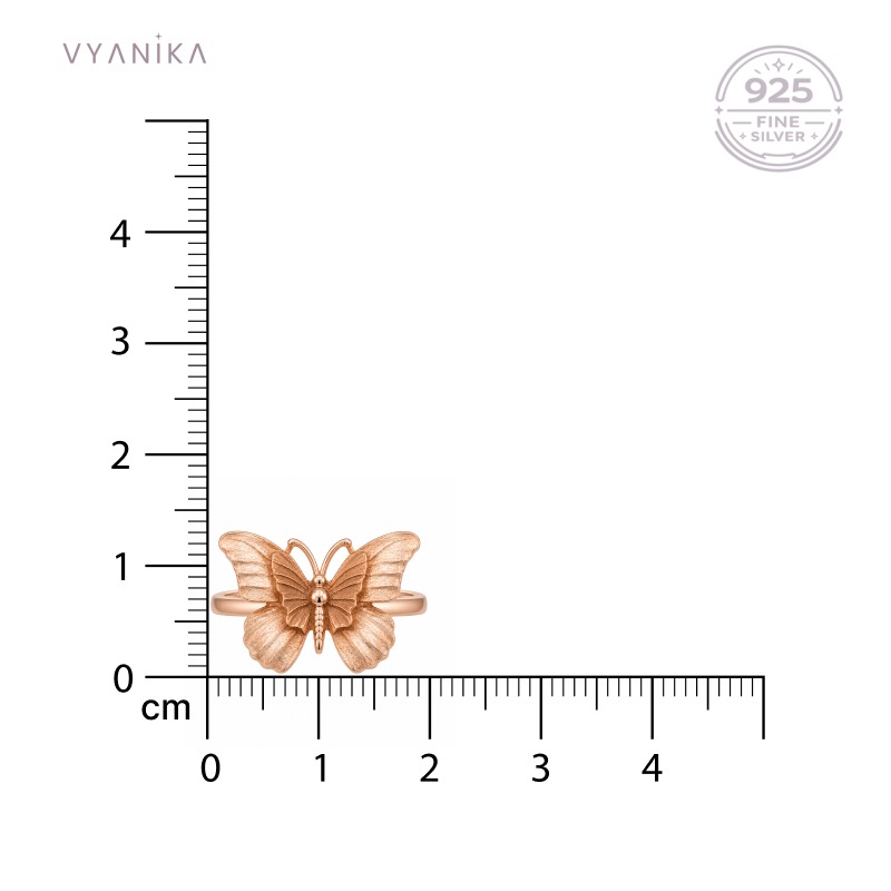 Vyanika Rose Gold Butterfly Statement Ring