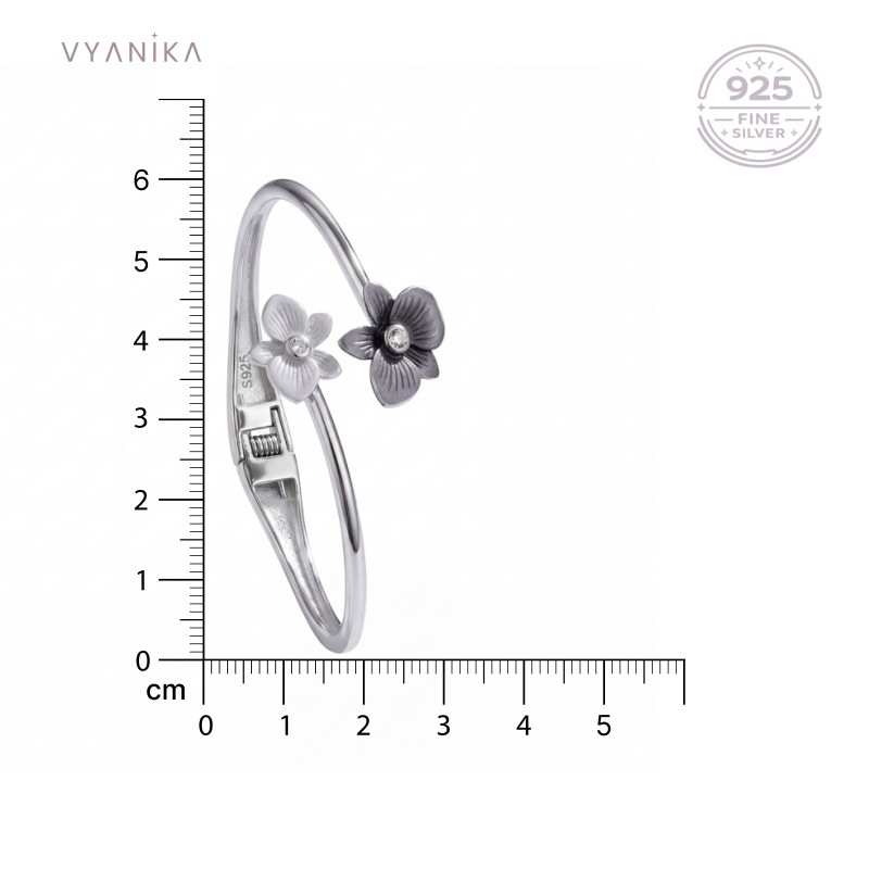 Vyanika Silver Twin Blossom Bracelet