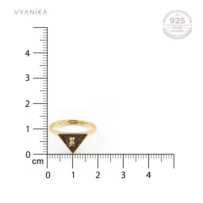 Vyanika Teddy Triangle Charm Ring