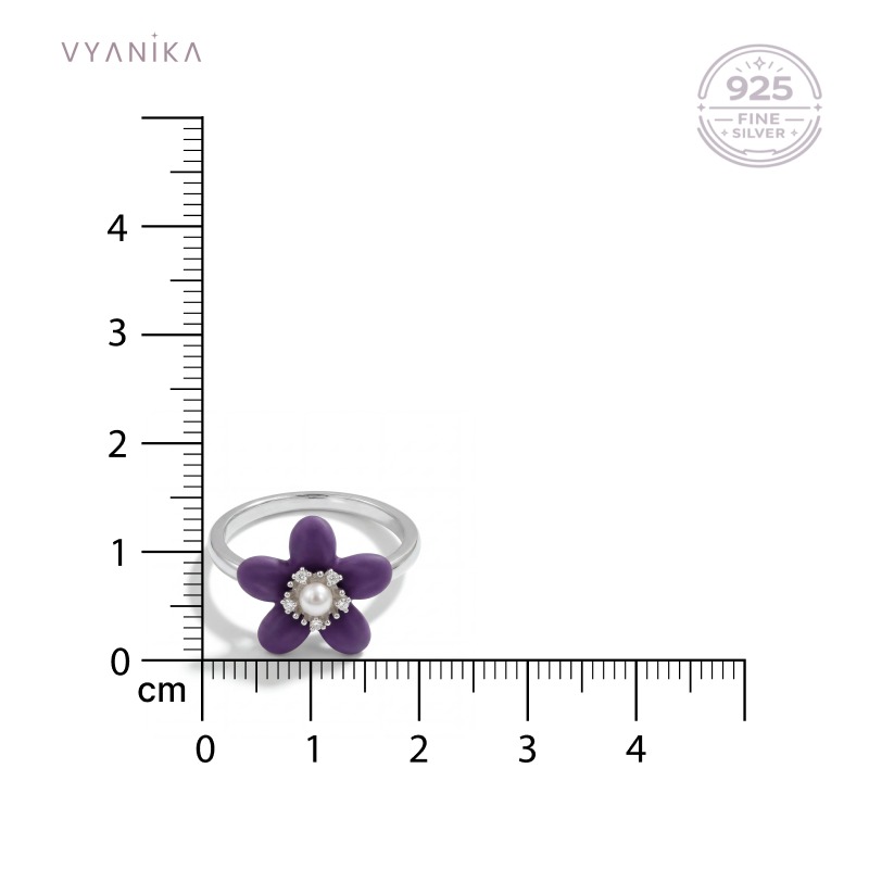 Vyanika Violet Bloom Pearl Ring