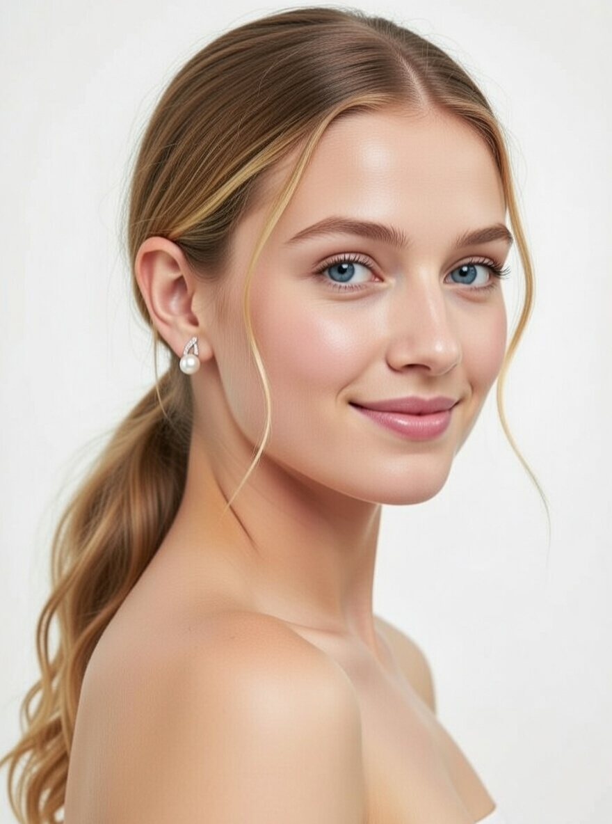 Golden Halo Pearl Earrings