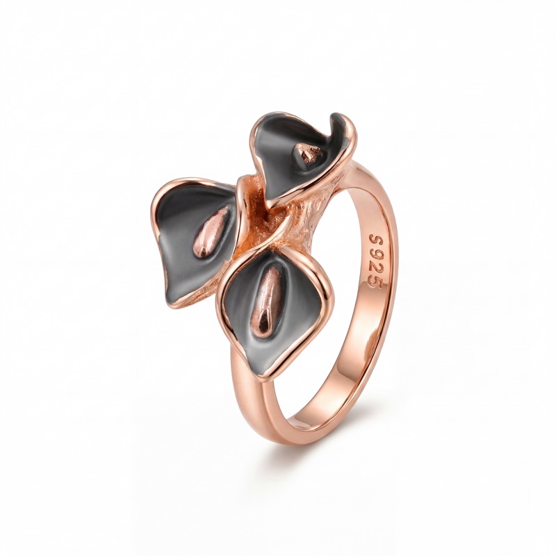 Noira Petal Noir Floral Statement Ring