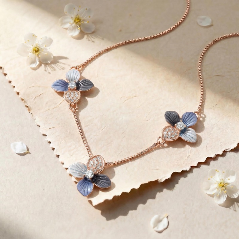 blue-floral-bracelet-women-creative-background