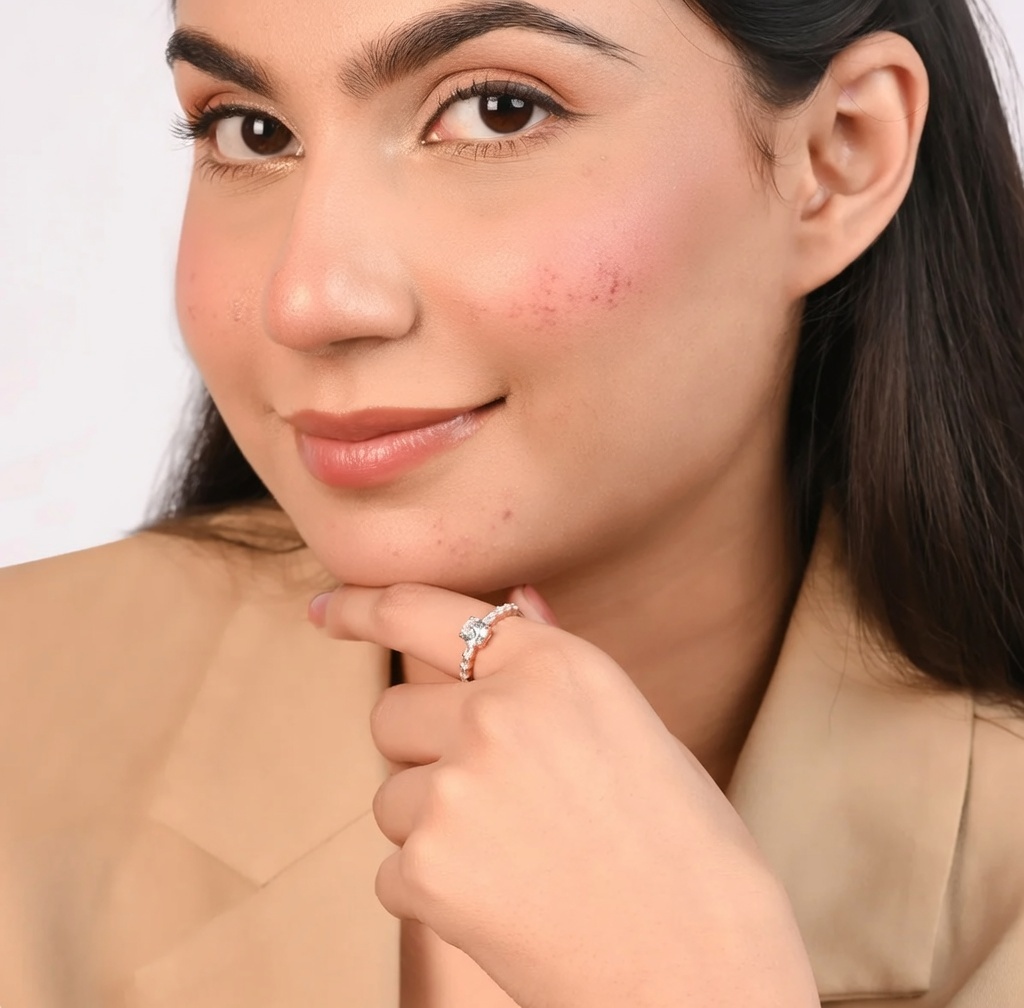 Blush Bloom Solitaire Ring