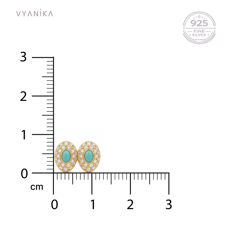 Vyanika Aqua Halo Dual Stone Pendant