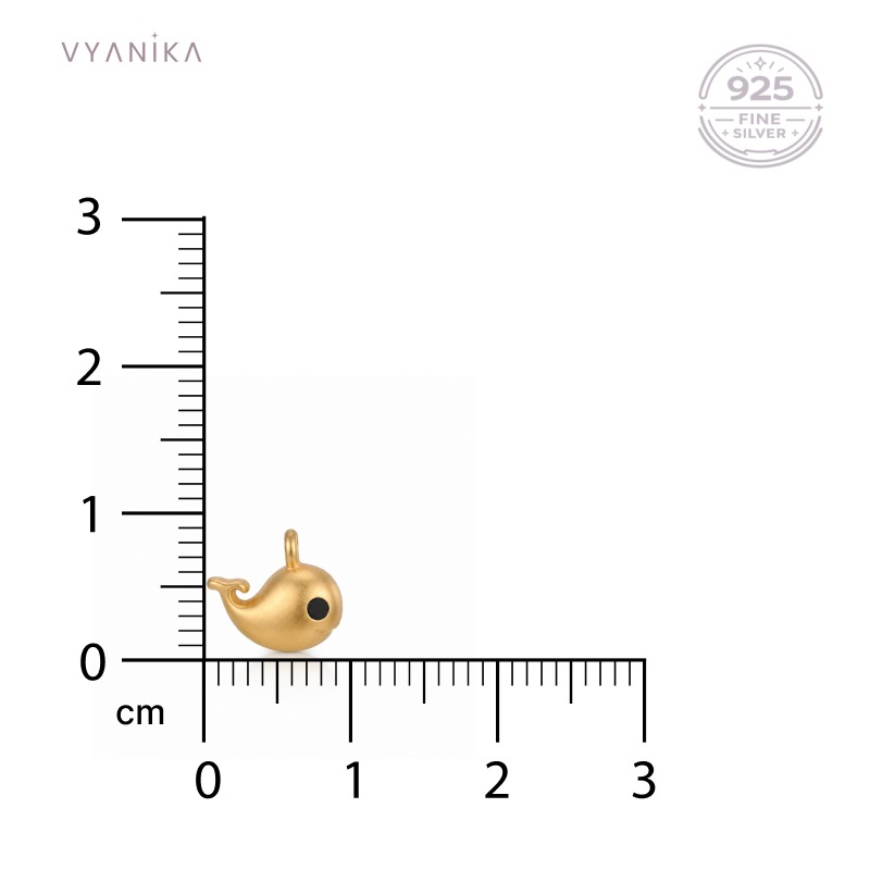 Vyanika Cute Whale Gold Plated Silver Pendant
