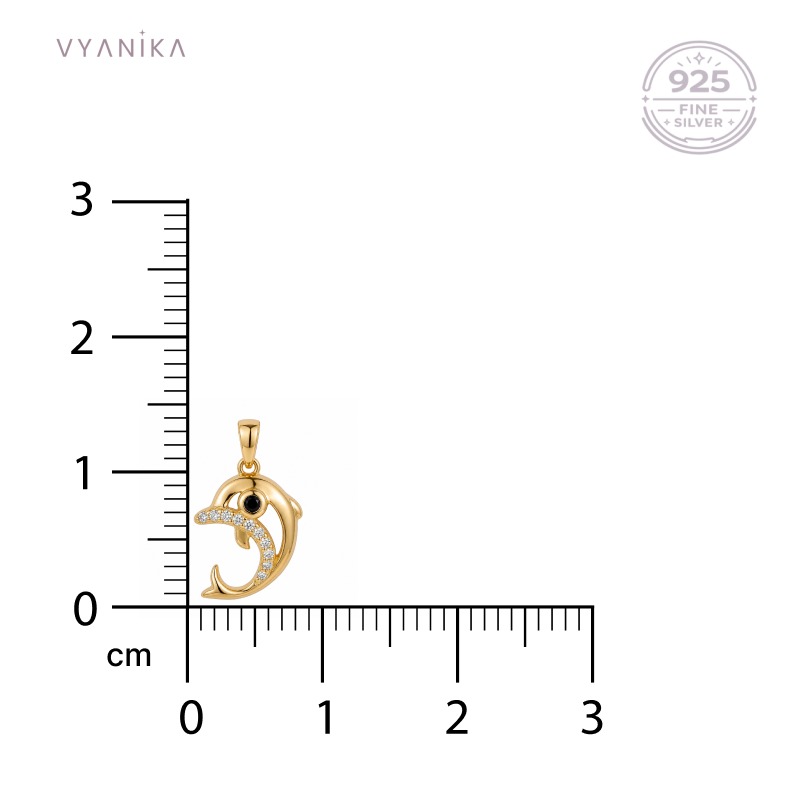 Vyanika Golden Dolphin Charm Pendant