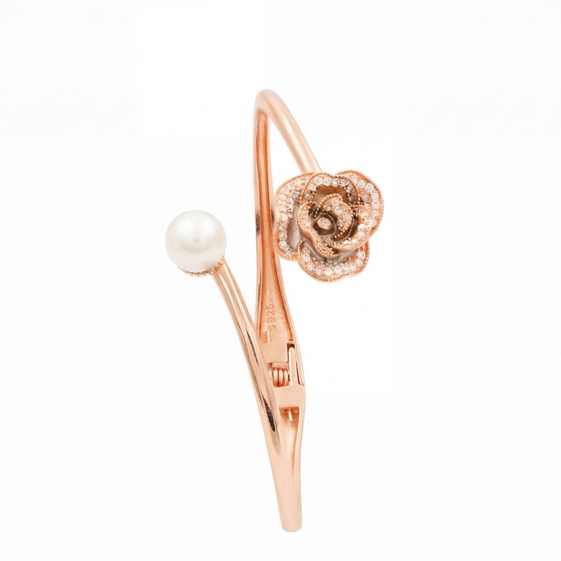 Vyanika Rose Pearl Luxe Cuff Bracelet