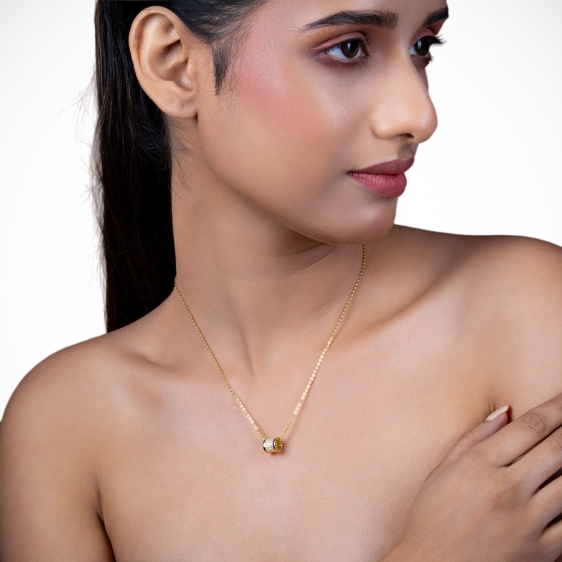 Vyanika Celeste Crystal Barrel Charm Pendant