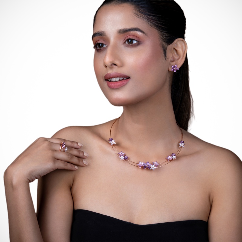 Vyanika Blossom Luxe Necklace & Earrings Set