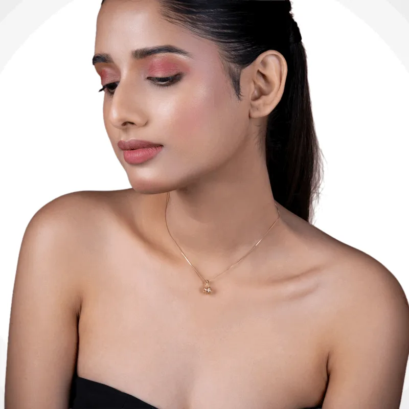 Vyanika gold heart sphere pendant necklace for women side look