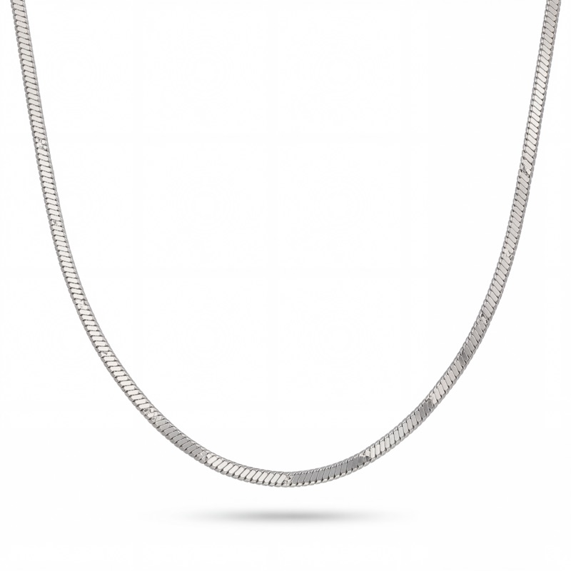 Vyanika Men’s Silver Snake Chain Necklace