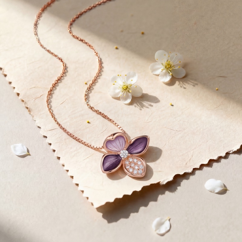 Vyanika Rose Gold Lavender Blossom Bracelet