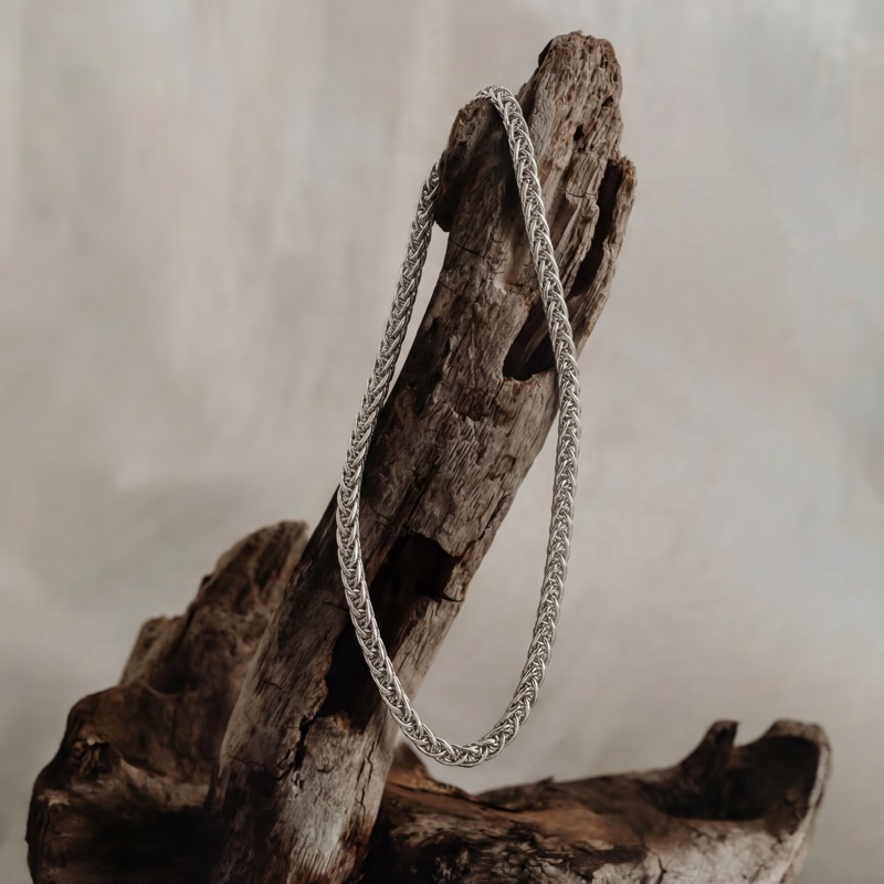 Vyanika Silver Rope Chain for Men