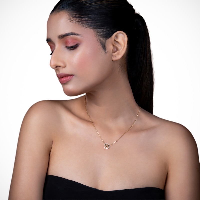 vyanika-stag-pendant-necklace-model-side-look